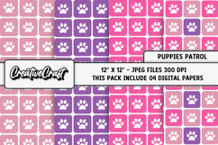Puppies Patrol Digital Papers, scrapbook backgrounds designs Product Image 1