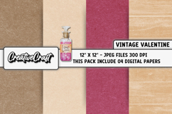 Vintage Valentine Digital Papers, vintage background designs Product Image 1
