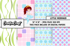 Little Mermaid Digital Papers, scrapbook backgrounds designs Product Image 1