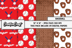 Baseball Sport Digital Paper, baseball graphic illustrations Product Image 1