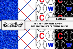 Baseball Sport Digital Paper, baseball graphic illustrations Product Image 1
