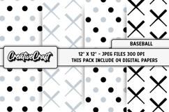 Baseball Sport Digital Paper, baseball graphic illustrations Product Image 1