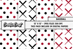 Baseball Sport Digital Paper, baseball graphic illustrations Product Image 1