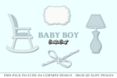 Baby Boy Clip Art, baby shower graphics, baby illustrations Product Image 1