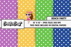 Beach Party Digital Paper, summer backgrounds illustrations Product Image 1