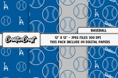 Baseball Sport Digital Paper, baseball graphic illustrations Product Image 1
