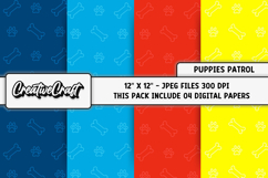 Puppies Patrol Digital Papers, scrapbook backgrounds designs Product Image 1