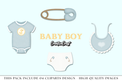 Baby Boy Clip Art, baby shower graphics, baby illustrations Product Image 1