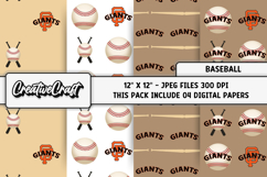 Baseball Sport Digital Paper, baseball graphic illustrations Product Image 1