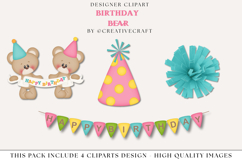 Birthday Bear png clipart, birthday clip art illustrations Product Image 1