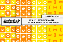 Puppies Patrol Digital Papers, scrapbook backgrounds designs Product Image 1