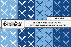 Baseball Sport Digital Paper, baseball graphic illustrations Product Image 1