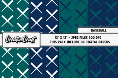 Baseball Sport Digital Paper, baseball graphic illustrations Product Image 1