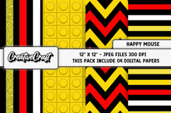 Happy Mouse Digital Papers, scrapbooking backgrounds designs Product Image 1