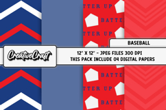 Baseball Sport Digital Paper, baseball graphic illustrations Product Image 1