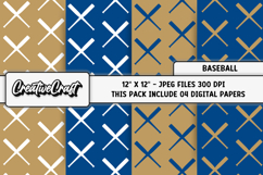 Baseball Sport Digital Paper, baseball graphic illustrations Product Image 1