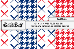 Baseball Sport Digital Paper, baseball graphic illustrations Product Image 1