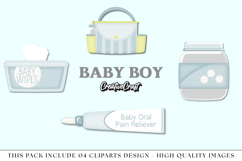 Baby Boy Clip Art, baby shower graphics, baby illustrations Product Image 1