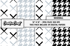 Baseball Sport Digital Paper, baseball graphic illustrations Product Image 1