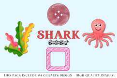 Nautical Shark png clipart, nautical printable illustration Product Image 1