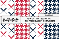 Baseball Sport Digital Paper, baseball graphic illustrations Product Image 1