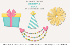 Birthday Bear png clipart, birthday clip art illustrations Product Image 1