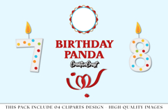 Birthday Panda png clipart, birthday printable illustration Product Image 1