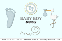 Baby Boy Clip Art, baby shower graphics, baby illustrations Product Image 1