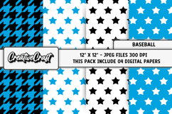 Baseball Sport Digital Paper, baseball graphic illustrations Product Image 1