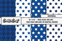 Baseball Sport Digital Paper, baseball graphic illustrations Product Image 1