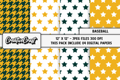 Baseball Sport Digital Paper, baseball graphic illustrations Product Image 1