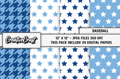 Baseball Sport Digital Paper, baseball graphic illustrations Product Image 1