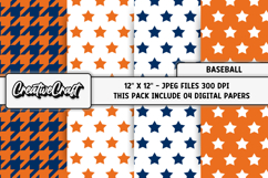 Baseball Sport Digital Paper, baseball graphic illustrations Product Image 1