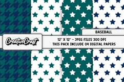 Baseball Sport Digital Paper, baseball graphic illustrations Product Image 1
