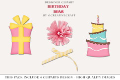 Birthday Bear png clipart, birthday clip art illustrations Product Image 1