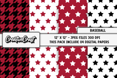 Baseball Sport Digital Paper, baseball graphic illustrations Product Image 1
