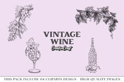 Vintage Wine png Cliparts, vintage graphics illustrations Product Image 1