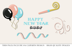 New Year png Clipart- Party, Balloons &amp; Fireworks Product Image 1