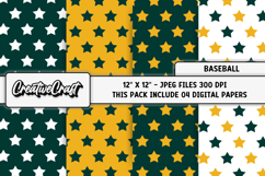 Baseball Sport Digital Paper, baseball graphic illustrations Product Image 1