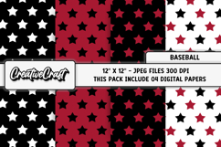 Baseball Sport Digital Paper, baseball graphic illustrations Product Image 1