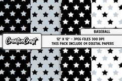Baseball Sport Digital Paper, baseball graphic illustrations Product Image 1