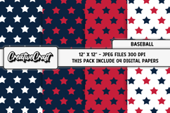 Baseball Sport Digital Paper, baseball graphic illustrations Product Image 1