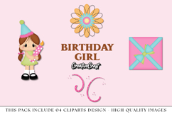 Birthday Girl PNG clipart, birthday girl png illustrations Product Image 1