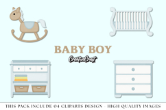 Baby Boy Clip Art, baby shower graphics, baby illustrations Product Image 1