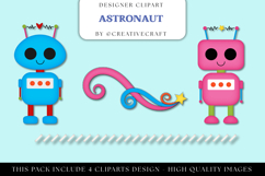 Astronaut Clip Art, planets graphics, outer space cliparts Product Image 1