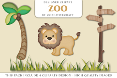 Safari Animal Clip Art, zoo graphics, jungle illustrations Product Image 1
