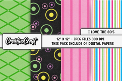 Retro 80s Digital Paper, retro 80s scrapbook, illustrations Product Image 1