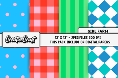 Farm Girl Digital Papers, scrapbooking backgrounds designs Product Image 1
