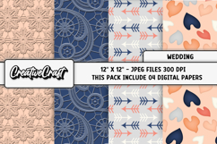 Wedding Digital Paper, wedding digital scrapbook, graphics Product Image 1