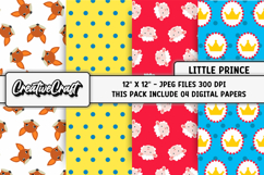 Little Prince Digital Papers, scrapbook backgrounds designs Product Image 1